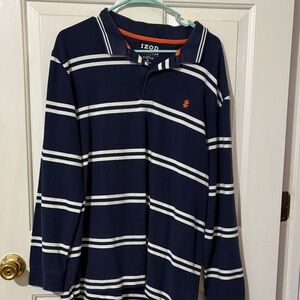 Izod Kids Polo Shirt in Navy and White Stripes